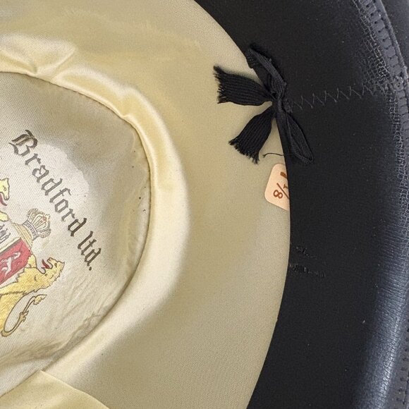 Vintage Bradford Ltd Black Wool Felt Fedora 7-1/8 - Picture 8 of 10